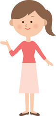 女性　案内　全身