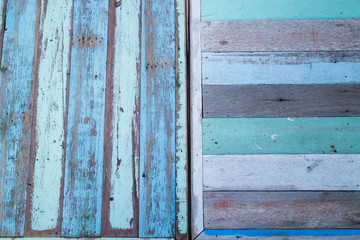 Blue wooden background of table top