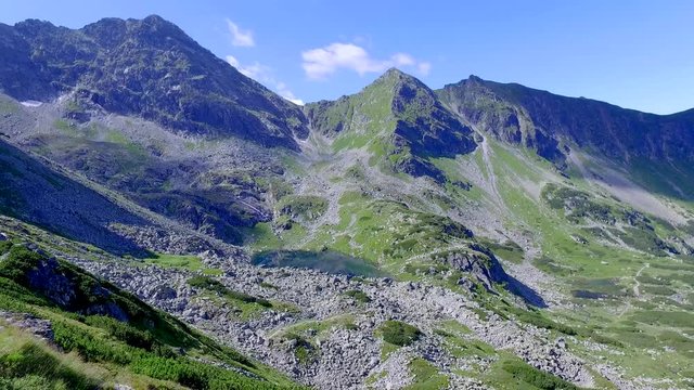 View from Karb to Kasprowy Wierch and Gasienicowa valley in summer, Tatra Mountains, Poland