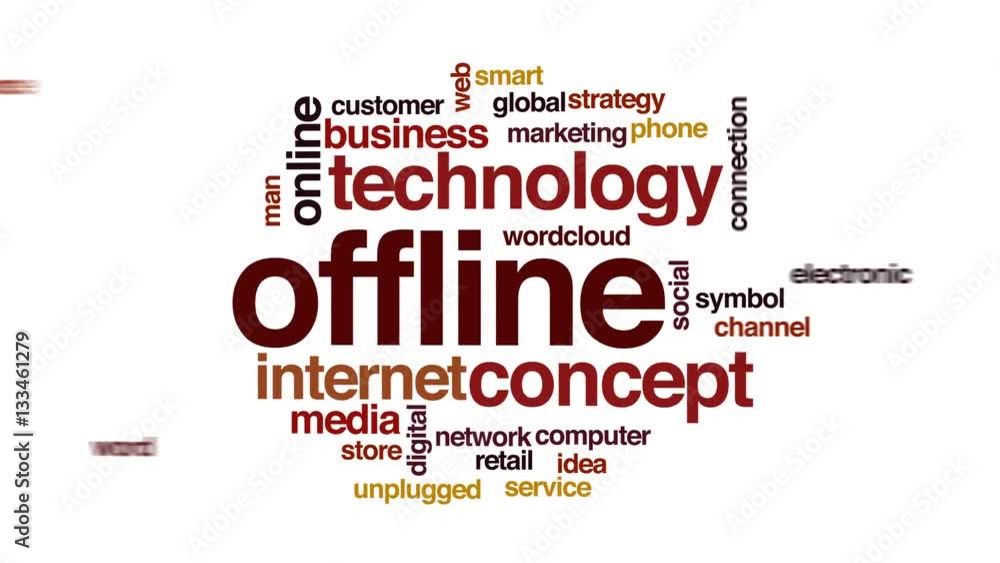 Aufkleber offline animated word cloud, text design animation.