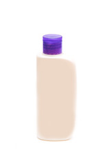 bottle of moisturizer cream on white background