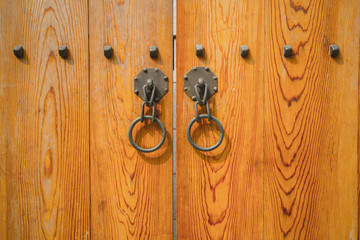 wooden door, traditional  korean style.