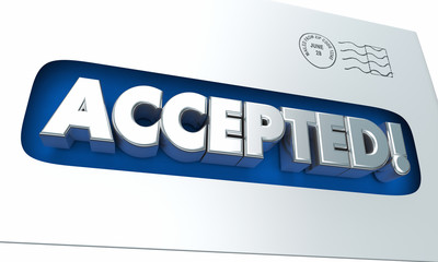 Fototapeta premium Accepted Envelope Letter Notification Acceptance 3d Illustration