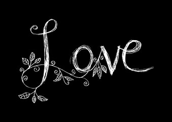 Letters love with floral