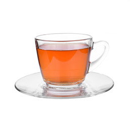 cup of tea on white background