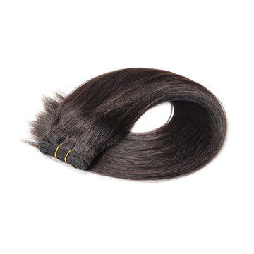 Straight natural black human hair weave extension bundle