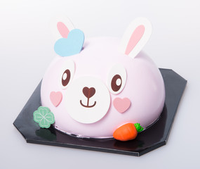 cake or easter bunny cake on a background.