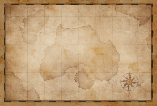 Fototapeta treasure island pirates old map
