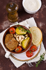 Meat soup with beans