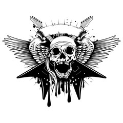 guitars wings skull_var 2