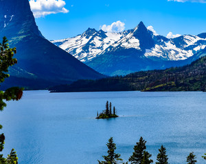 Wild Goose Island of St Mary Lake at Glacier National Park