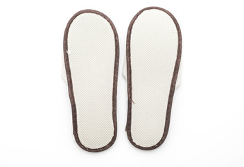 white slippers on white