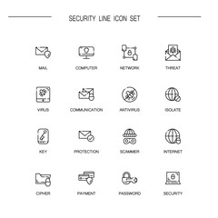 Internet secuirity icon set