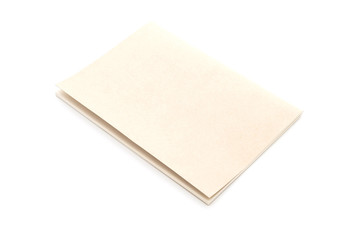 Blank notebook on white