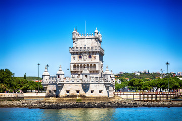 Tour de Belém sur les bords du Tage,  freguesia de Santa Maria de Belém, Lisbonne, Portugal 