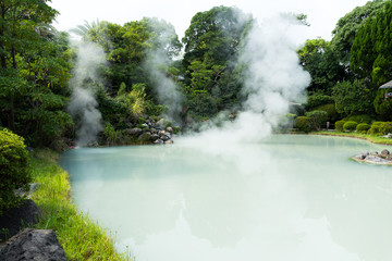 Hot springs in Beppu of Japan