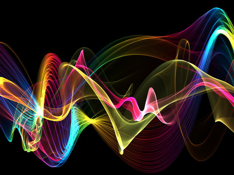 abstract colorful twisted net web waves