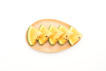 fresh yellow watermelon on white