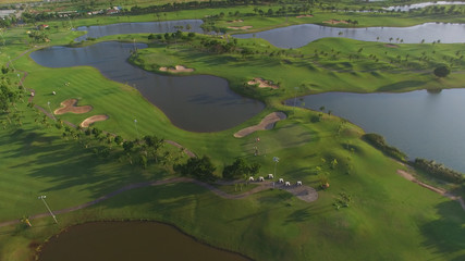 Aerial view of tree lined Golf Course