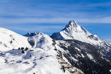 Fototapeta na wymiar Winterlicher Ausblick auf den Biberkopf