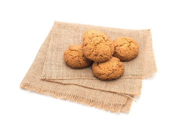oatmeal raisin cookies on white