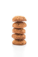 Fototapeta na wymiar oatmeal raisin cookies on white