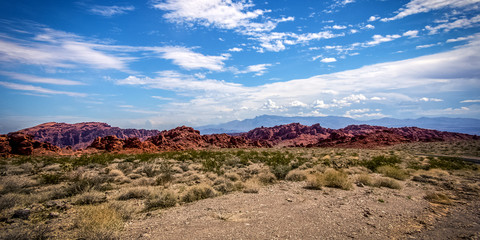 Nevada Valley Of Fire Entrance Formation Panoramic Landscape