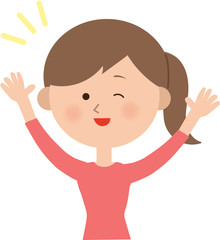 女性　喜ぶ　ハッピー