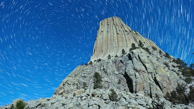 Polaris, Star Trails and the Devils Tower