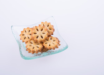 cookie biscuits with filling on background