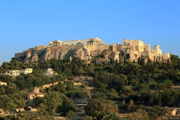 Fototapeta na wymiar Athens Acropolis view from the ancient Agora