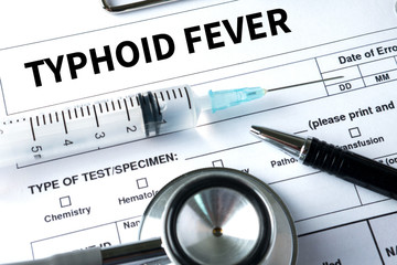 TYPHOID FEVER Medical Concept , Typhoid positive , Composition o