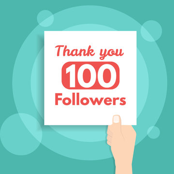 Thank you followers Banner holds in hand