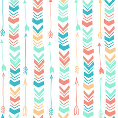 Colorful arrows. Vector seamless pattern
