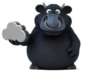Naklejka premium Black bull - 3D Illustration