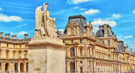 PARIS, FRANCE - JULY 08, 2016 : Louvre museum in Paris with tour