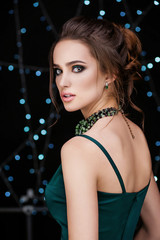 Studio portrait of charming girl