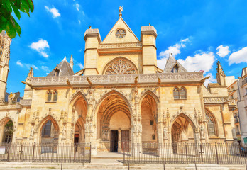 Fototapeta na wymiar Saint-Germain l'Auxerrois Church is situated near Louvre. It's