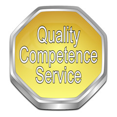 Quality Competence Service Button - 3D illustration