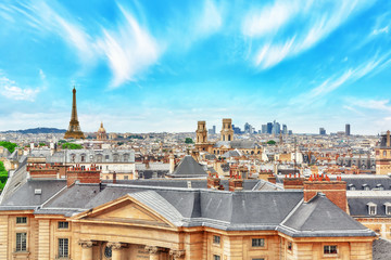 Beautiful panoramic view of Paris from the roof of the Pantheon.