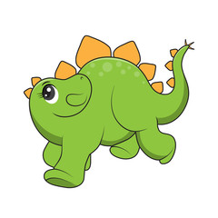 Naklejka premium illustration of cute dinosaurs cartoon EPS10 File on white backg
