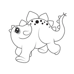 illustration of cute dinosaurs cartoon EPS10 File on white backg