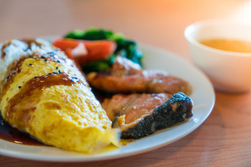 Flavored Fried Rice in an Omelet