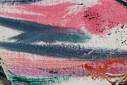 Spring Festival. Multicolored texture painting. Abstract art background. Acrylic on canvas. Rough brushstrokes of paint.
