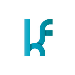 Initial Letter KF HF Rounded Lowercase Logo