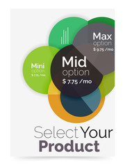 Business cover brochure design with select option diagram