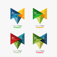 Set of triangle geometric business infographic templates