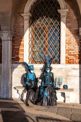 Obraz na płótnie Canvas Beautiful masks at carnival in Venice, Italy
