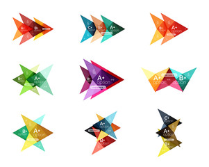 Fototapeta premium Vector colorful arrow option infographics templates set