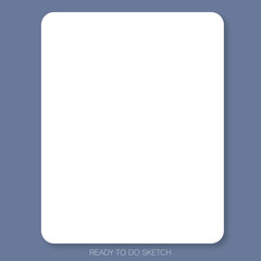 READY TO SKETCH
White plain paper on the blue background is ready to use or print for people who would like to make design draft, sketch or do scrapbook.